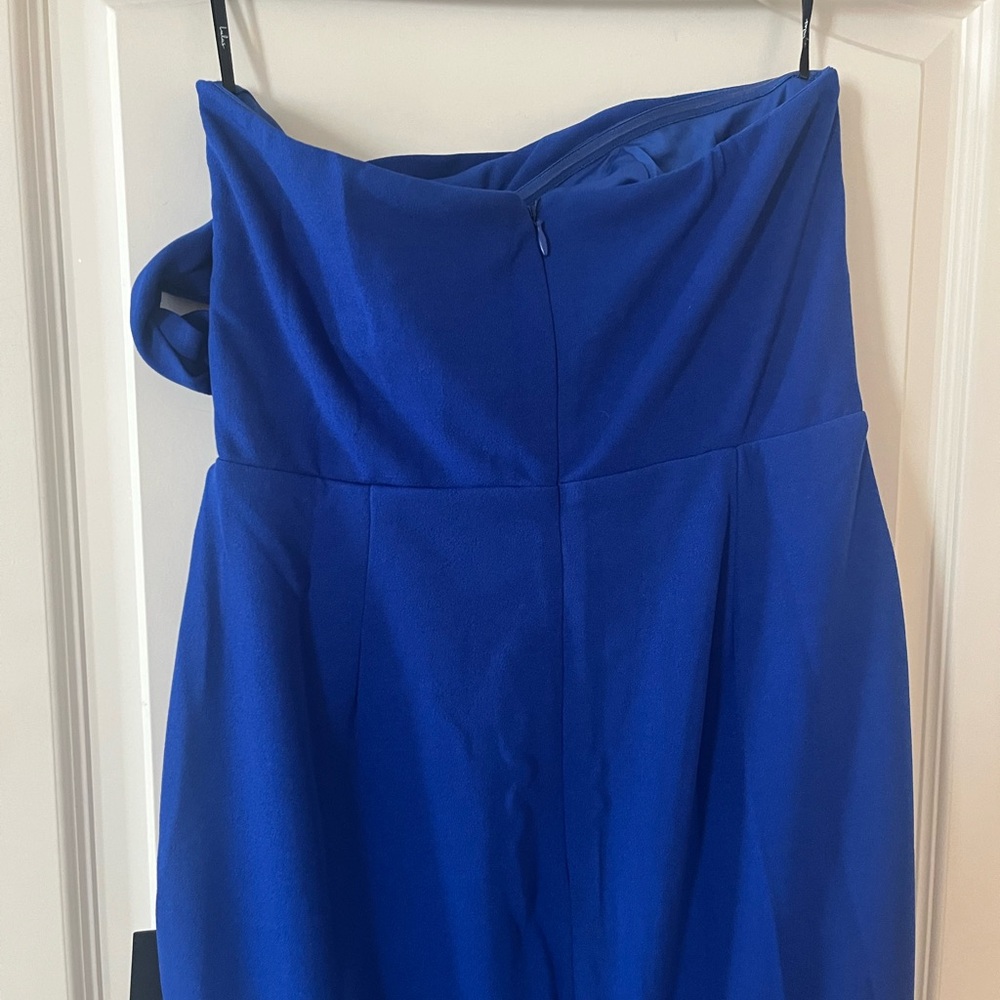 Lulu's Elegant Finesse Royal Blue Cut Out Strapless Maxi Gown Women’s Size M - Picture 3 of 15